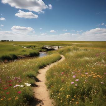 Free Stock Photo of Path Through the Wildflower Meadows