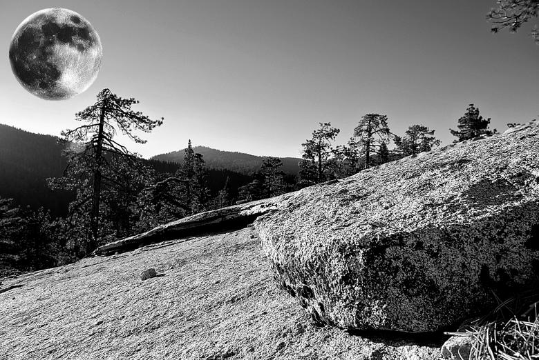 Free stock image of Moon Over Mountains created by j. l. johnson