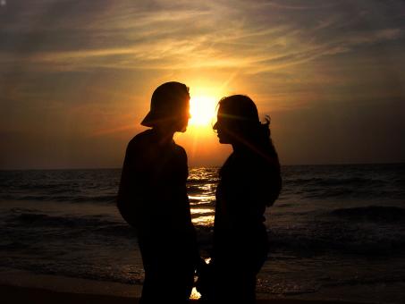 Free Stock Photo of Sunset Lovers