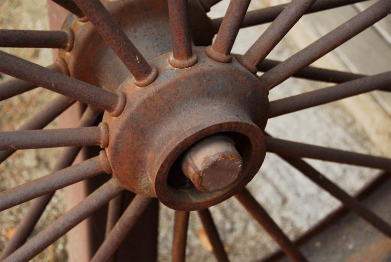 Free stock image of Rusted Iron Wagon Wheel created by j. l. johnson