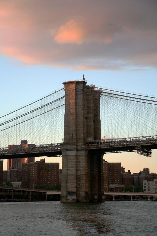 Free stock image of NY Bridge at Sunset created by ken m