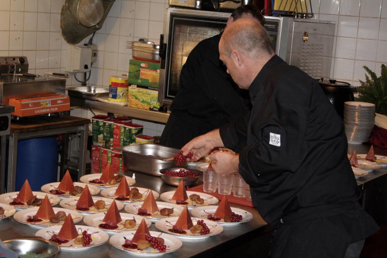 Free stock image of Cooks at work making desert created by damien van holten