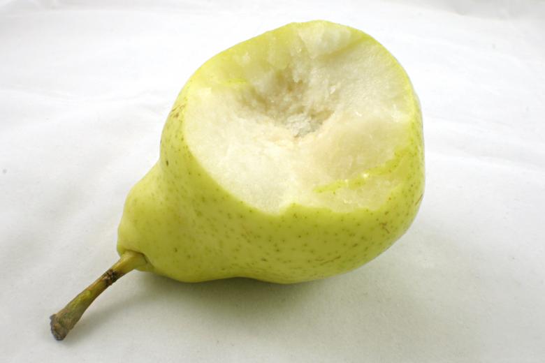 Free stock image of Half eaten pear created by Bjorgvin