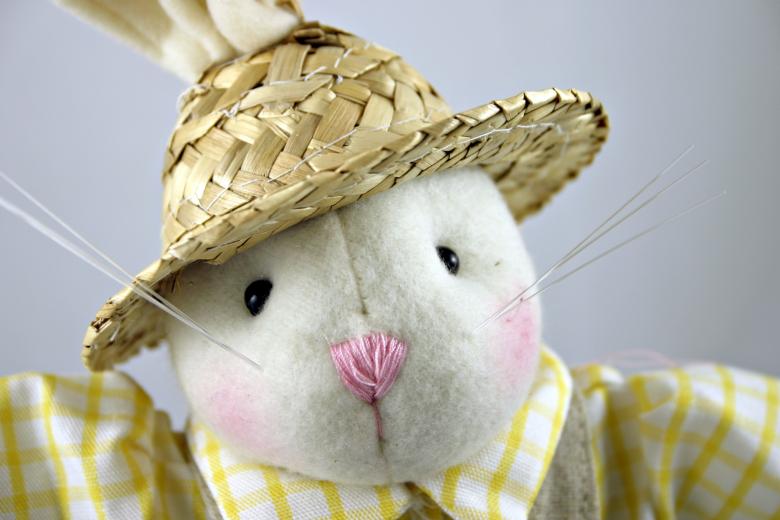 Free stock image of Easter rabbit with a hat created by Bjorgvin