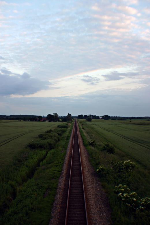 Free stock image of Rail road at evening created by Bjorgvin