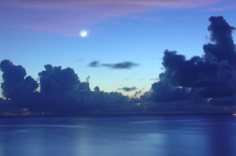 Free stock image of New Moon Setting Over The Caribbean created by michael diamond