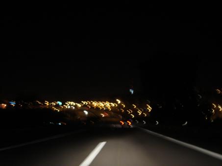 Free Stock Photo of Driving fast at night
