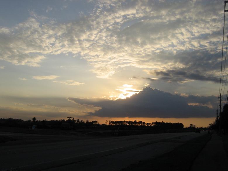 Free stock image of roadside sunset created by Bob Halstead
