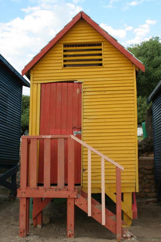 Free stock image of Yellow cabin on the beach. created by Albertus van Niekerk