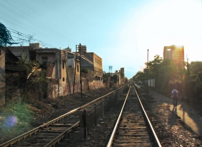 Free stock image of Sunset railway created by Barbara Din