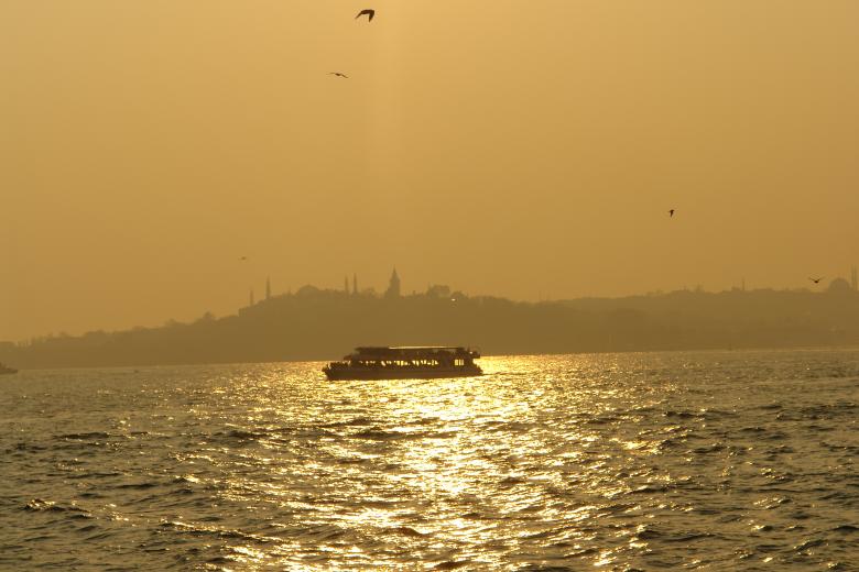 Free stock image of Sunset at sea created by onder aydogdu