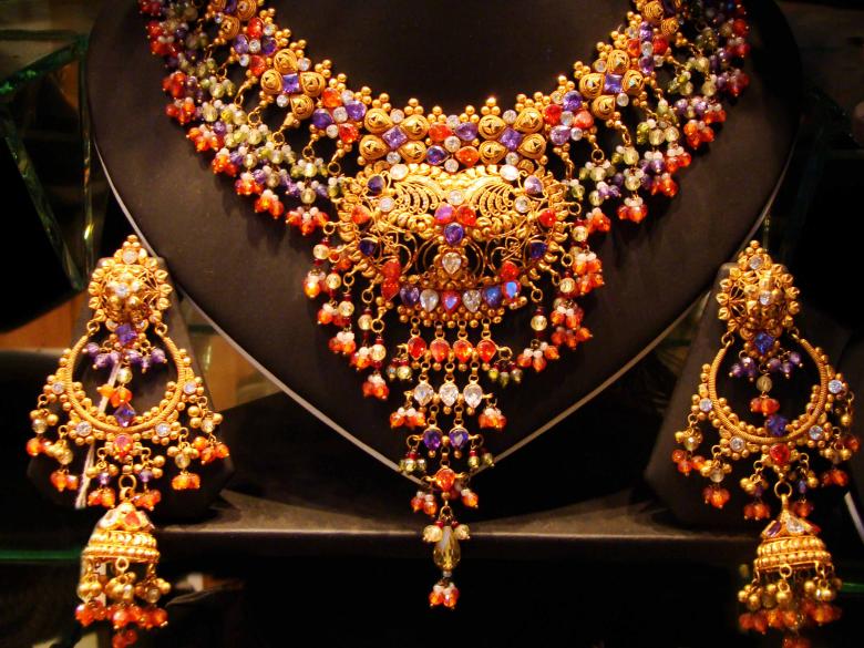 Free stock image of Golden Necklace with stones created by Suvro Khan