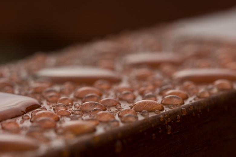 Free stock image of Droplets on wood - Macro created by Bjorgvin