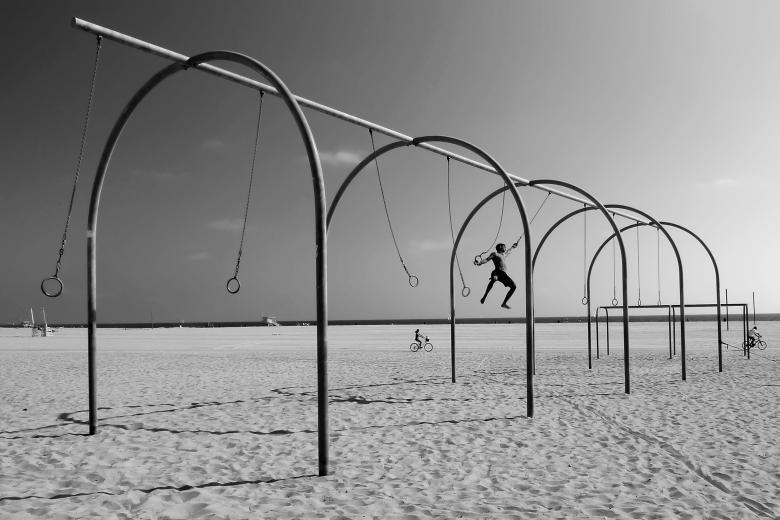 Free stock image of Swinging on Santa Monica Beach created by Andre Bogaert
