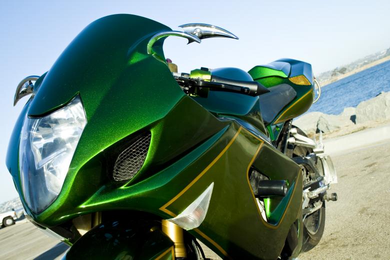 Free stock image of Shiny Green Motorcycle created by Troy Ladmirault