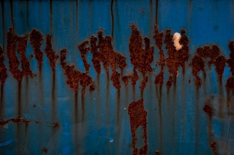 Free stock image of Rust on blue metal created by Bjorgvin