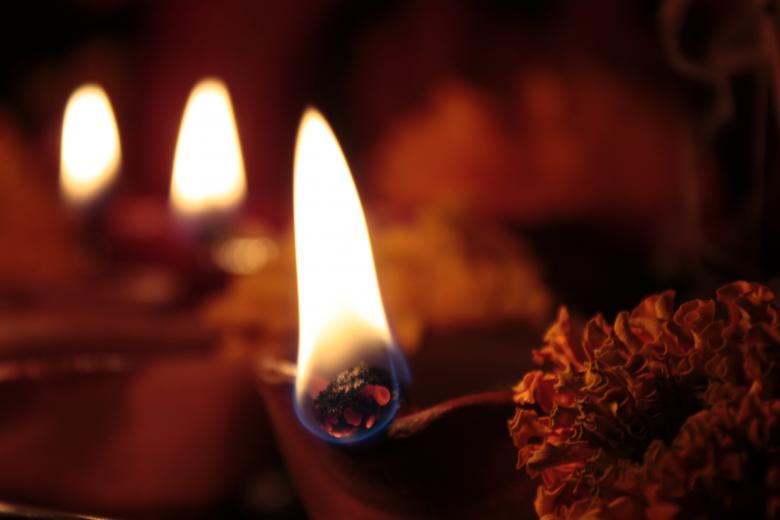 Free stock image of Four earthen lamps(diya) on diwali created by Sundeep Goel