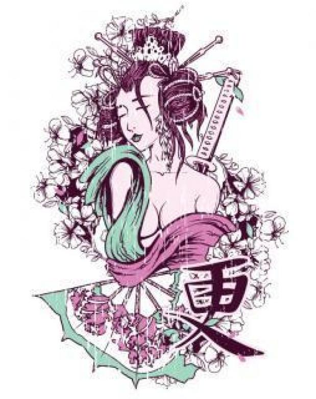 Free stock image of T-shirt Design - Geisha created by Designious