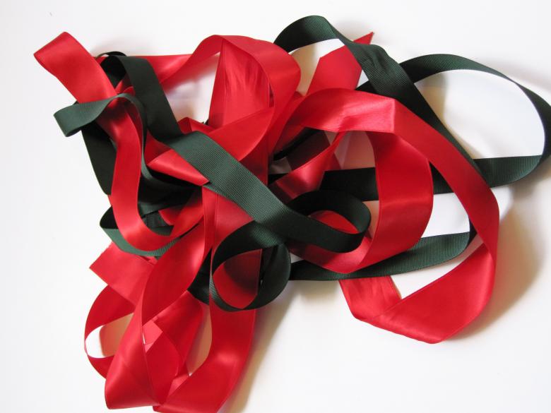 Free stock image of Green and Red Ribbon created by Rebecca Mitchell
