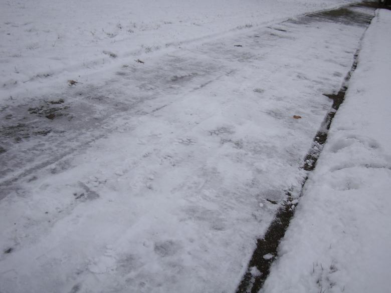 Free stock image of Snowy sidewalk created by Nathan Bierma
