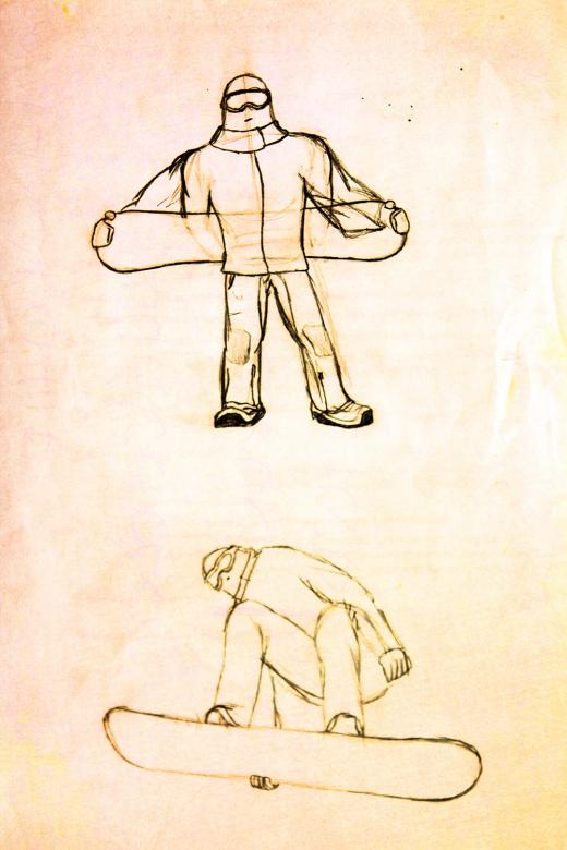 Free stock image of Snowboarder Drawing created by 2happy