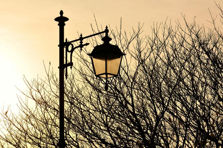 Free stock image of Street lamp at sunset created by rudy bagozzi