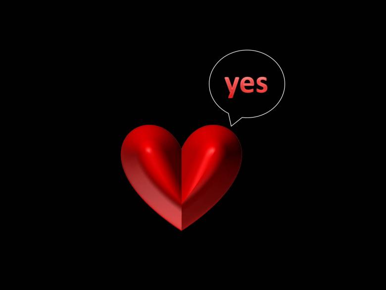 Free stock image of my heart says yes created by Katrena Patterson