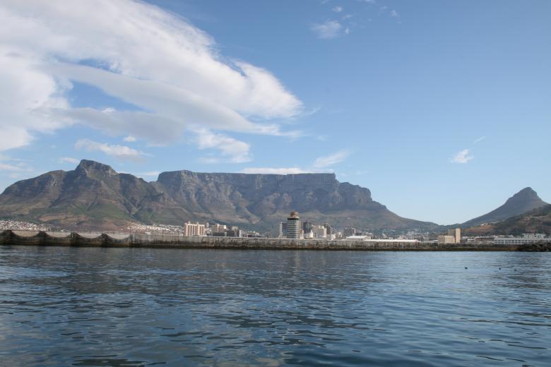 Free stock image of Table Mountain from Table Bay created by Tony McGregor
