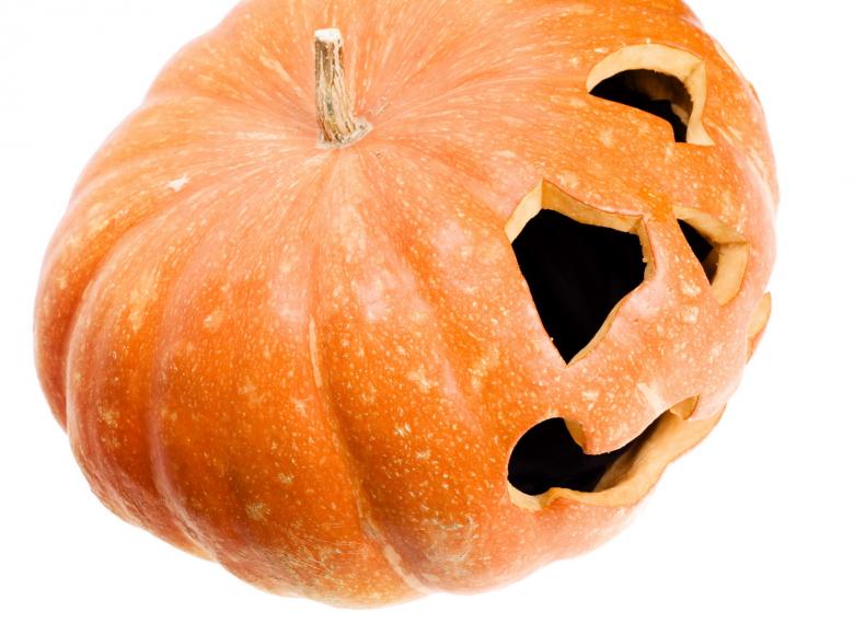 Free stock image of Carved Pumpkin on White created by 2happy