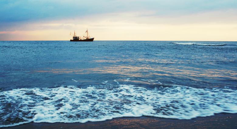 Free stock image of Ocean sunset with boat created by Luka
