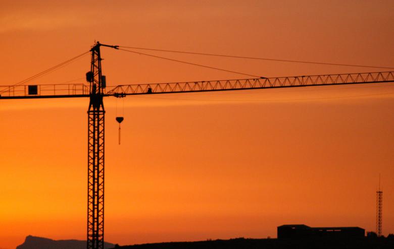 Free stock image of Crane against the sunset created by Luka