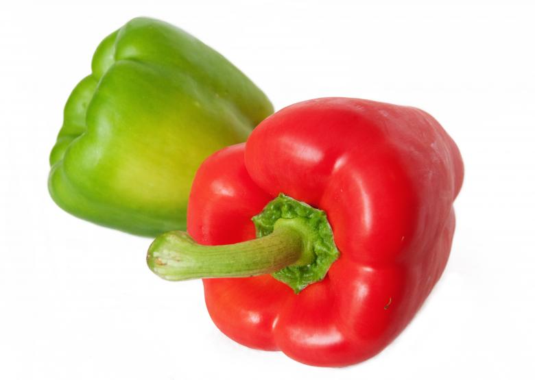Free stock image of Red and green peppers/capsicum created by Luka