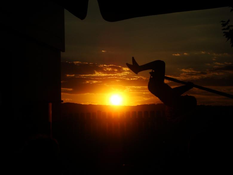 Free stock image of A child playing at sunset created by Boris Kyurkchiev