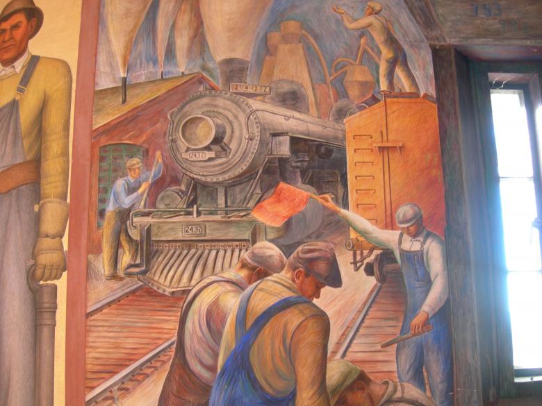 Free stock image of Coit Mural Workmen created by John C. Thomas