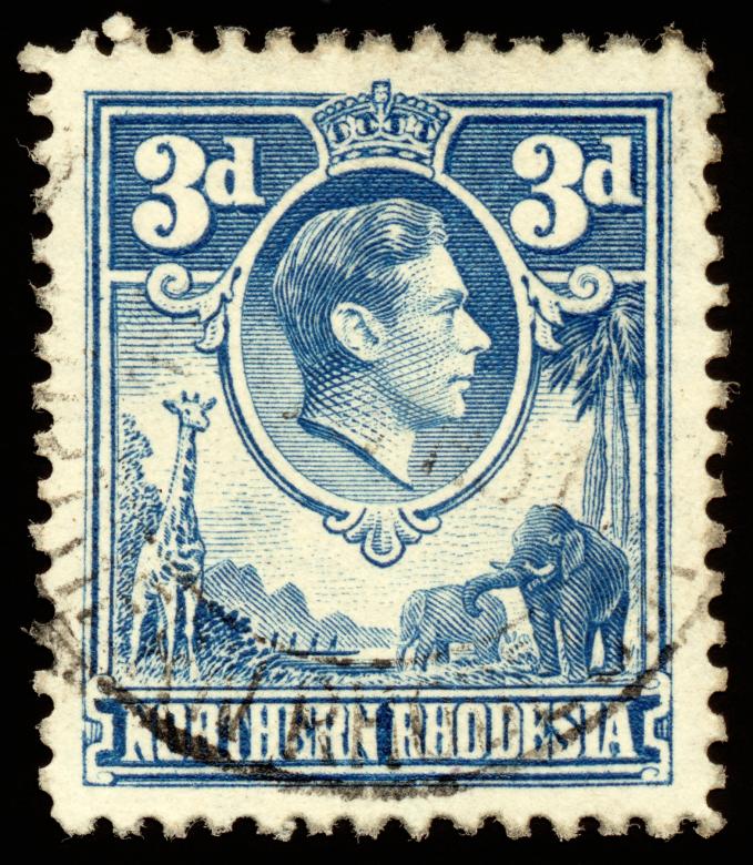 Free stock image of Blue King George VI Stamp created by Nicolas Raymond