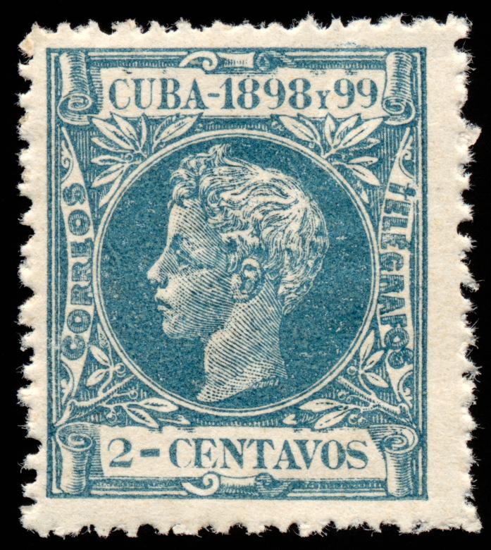 Free stock image of Cyan King Alfonso XIII Stamp created by Nicolas Raymond