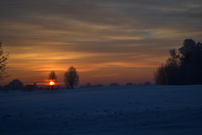 Free stock image of Winter sunset created by Janis Urtans