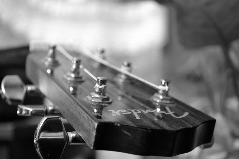 Free stock image of Acoustic guitar black/white created by Janis Urtans