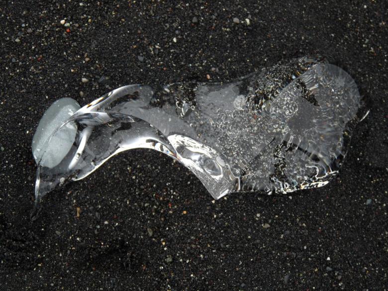 Free stock image of Ice on black sand beach created by Melissa Bjarnadottir