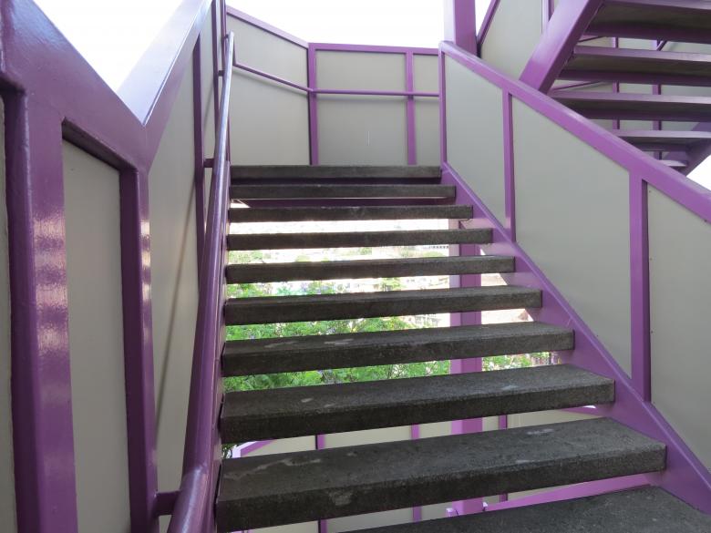 Free stock image of Purple emergency stairs created by Isabel Yepes