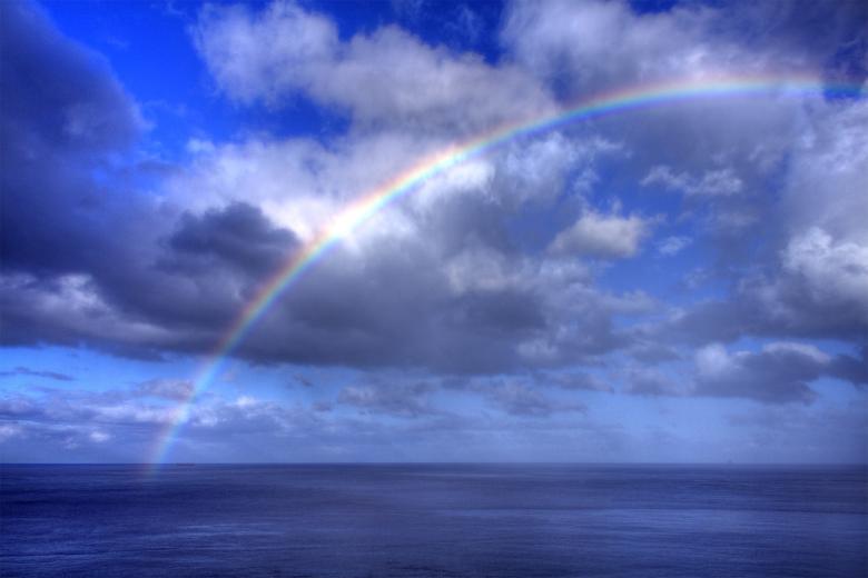 Free stock image of Clouds with Rainbow created by Geoffrey Whiteway