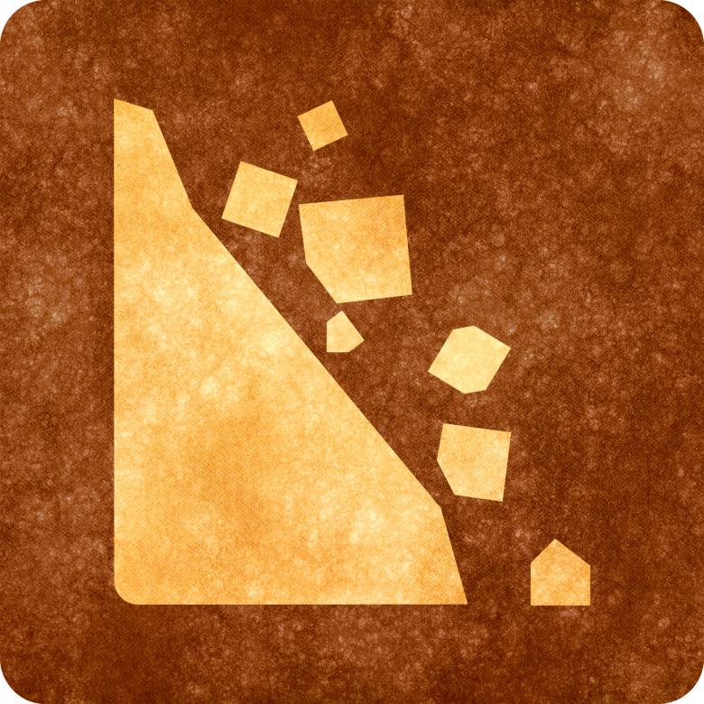 Free stock image of Sepia Grunge Sign - Falling Rocks created by Nicolas Raymond