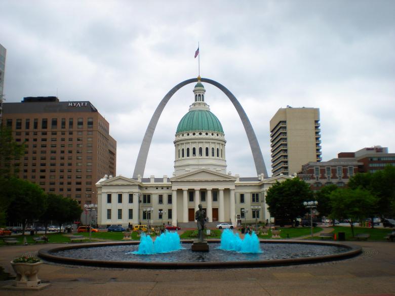 Free stock image of Blue Fountain created by John C. Thomas