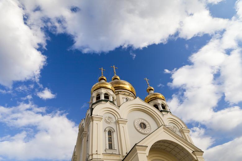 Free stock image of Orthodox church against the blue sky created by Andrei Seleznev