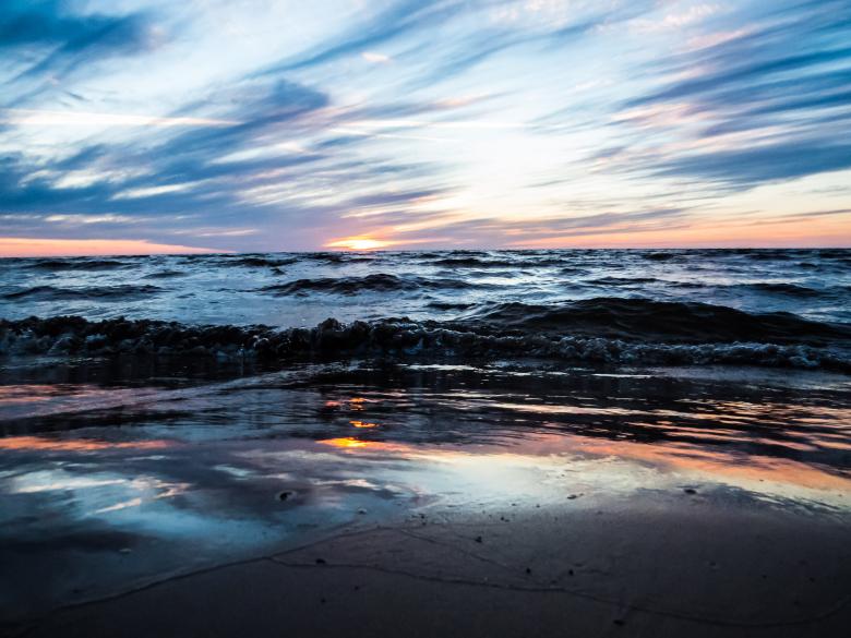 Free stock image of Baltic Sea sunset created by Janis Urtans