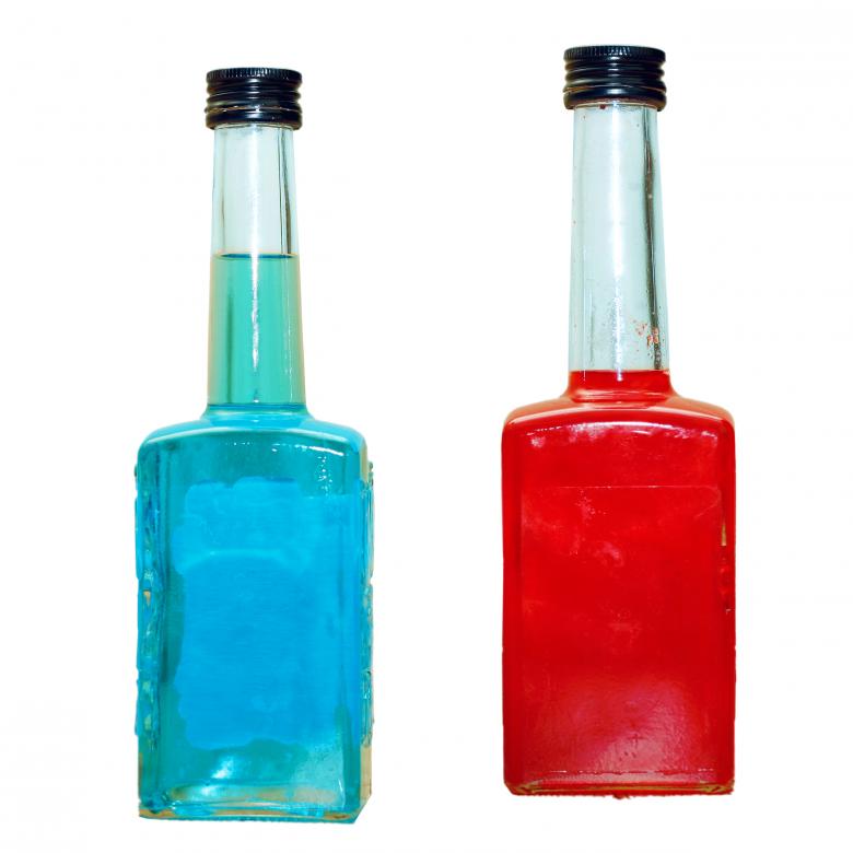 Free stock image of Red and blue bottles created by 2happy