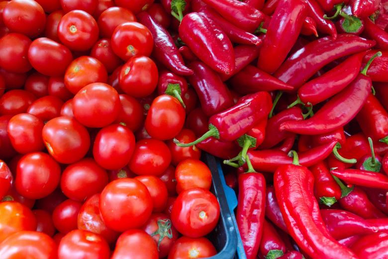 Free stock image of Tomatoes and peppers created by Geoffrey Whiteway
