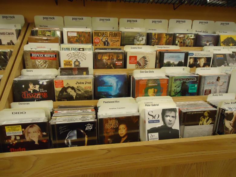 Free stock image of CD shelf created by Katharine Sparrow