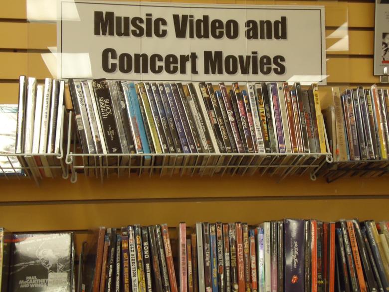 Free stock image of DVD movies display created by Katharine Sparrow