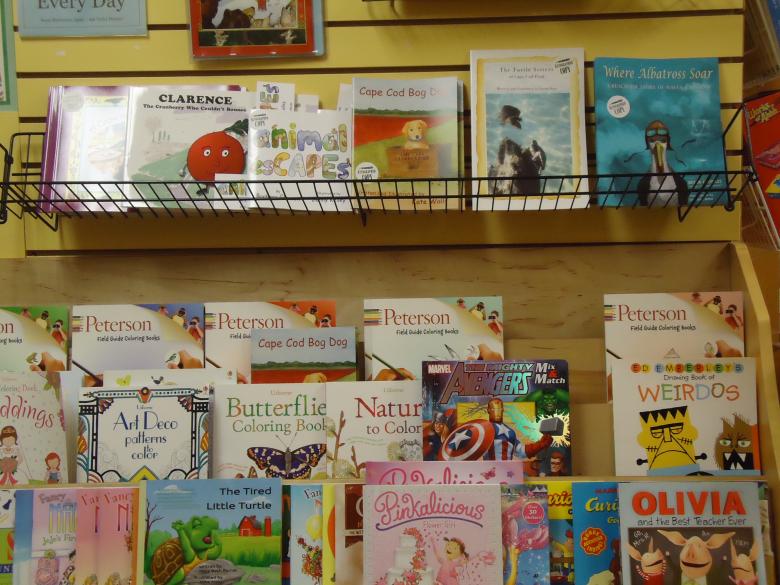 Free stock image of Children's books display created by Katharine Sparrow